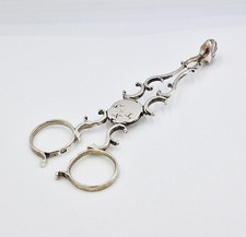 GEORGE III STERLING SILVER SCISSOR SUGAR NIPS / TONGS London c1770