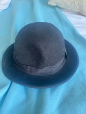 Express Hats Quality Black Stiff Wool Felt Bowler Hat (Satin Lined)