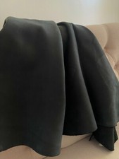 Black Nubuck leather Soft and Supple cowhide 1 -1.3 mm various size pieces