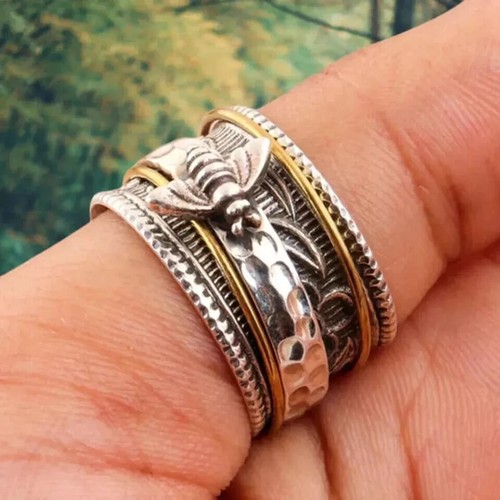 Honey bee spinner ring - honey,