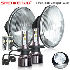 LED Headlights Pair For Land Rover Defender 90 110 RHD + LHD E MARKED 7" Inch H4