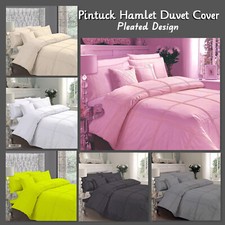 Pintuck Hamlet Duvet Cover Pleated Design Bed Set Matching Pillowcases All Sizes