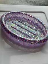 Lilac  Glitter Resin Oval Soap