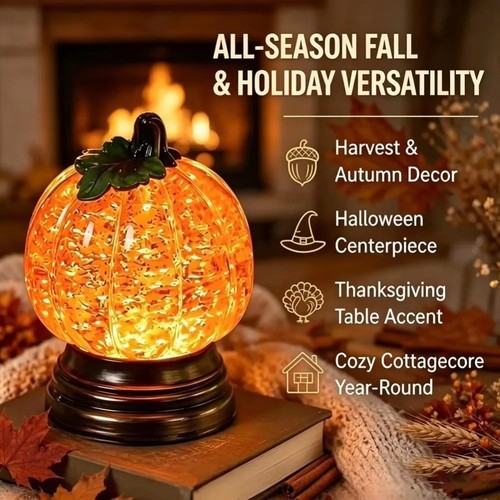 Glitter pumpkin table lamp - glitter,
