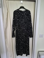 Next Black And White Spot Midi Flared Dress