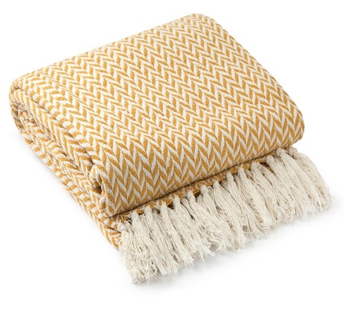 100 cotton herringbone throw - herringbone,