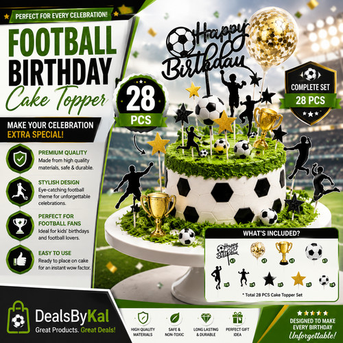 28pcs football cake - 28pcs, toppers