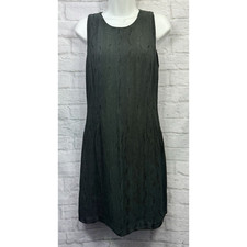 Ronit Zilkha Shift Dress Green Sleeveless Size 14 Fits 12 Textured Zip Back VTG