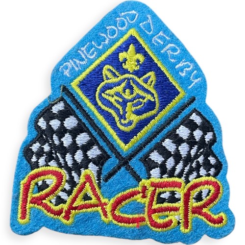 Pinewood derby racer patch - racer, boy
