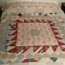 Antique Welsh Handmade Patchwork Quilt - Reversible - 80” X 80” -  VG Condition