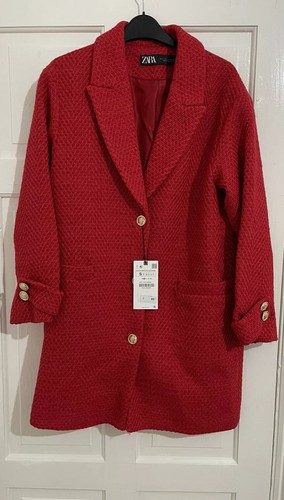 Zara red double breasted - zara, double-breasted