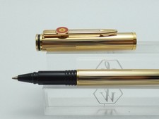 Waterman Maestro Gold Plated Fluted Rollerball Pen, GT, Needs Ink, Logo *MINT*
