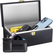 Samfolk Faraday Box & Pouch 2 Pack, 8.6 x5.1x4.1 inches Faraday Box for Car Keys