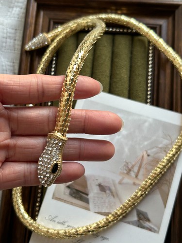 Gold snake statement necklace - statement,