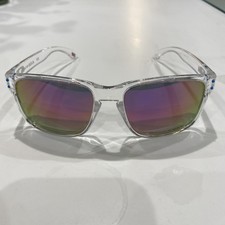 Oakley HOLBROOK  POLARIZED. Clear frame, purple/blue lense, blue logo