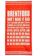Brentford Hey Jude microfibre beach towel with towel bag