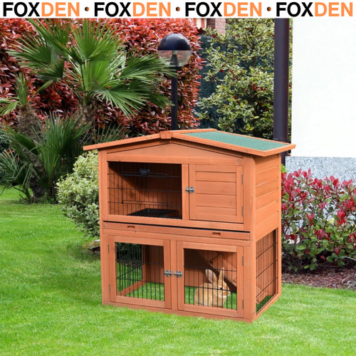 Rabbit hutch outdoor tier - , 2-tier