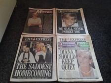 Princess Diana Tribute newspapers. 4 x Bundle most in VGC Memorabilia 