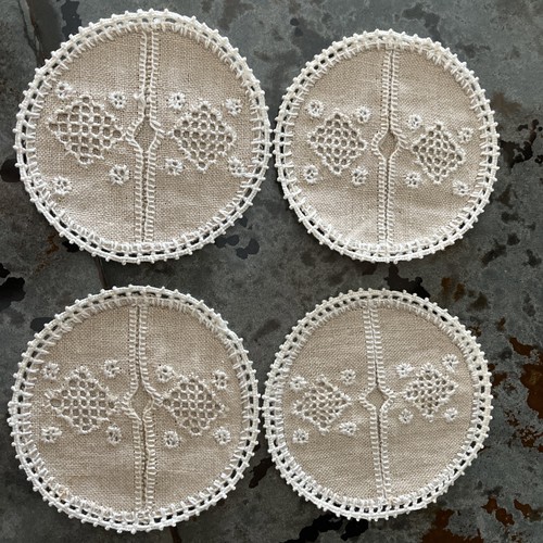 Tatted lace doily linen - doily,