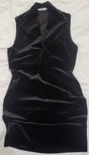 Women's Black Velvet Dress MNG