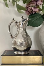 Pristine 19th C. Silver Plated Britannia Metal Wine Jug by PHILIP ASHBERRY C1862