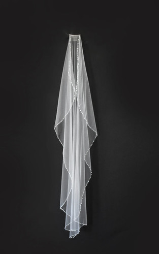 Floor length crystal edge - floor, veil
