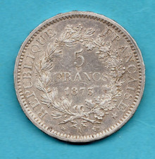 1873 A, FRENCH 5 FRANCS COIN