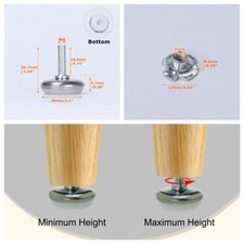 8Pcs M6x20x30mm Adjustable Leveling Leveler Feet for Furniture Table Chair Leg