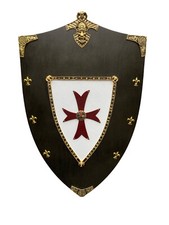 Knight's Templar decorative Medieval heavy wood shield, Large