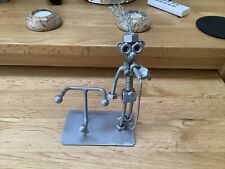 Vintage Mobile Phone Holder - Wire And Nuts - Music Singer Figure - Novelty
