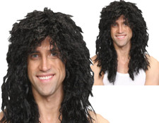 80s rock star curly black - 80s,
