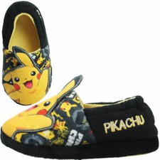 BOYS POKEMON 3D PIKACHU CHARACTER SLIP ON NOVELTY HOUSE SLIPPERS UK SIZE 8-2