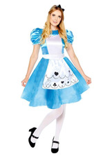 Alice in Wonderland Costume Women's 22/24 Ladies Fancy Dress & Headband NEW
