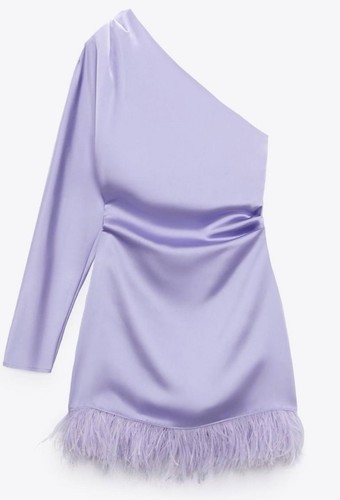 Zara satin asymmetrical lila - asymmetrical,