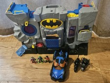 Imaginext Batman Batcave Cave Design Fold Out Playset Figuires Car Bundle GC