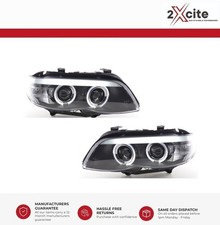 BMW X5 E53 2004-06 Black Angel Eye DRL Daylight Running Lights Xenon Headlights