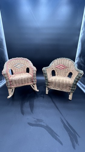 Pair vintage miniature - vintage, wicker