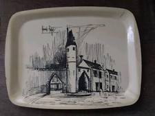 LITHOGRAPHY OF BERNARD BUFFET REPRESENTING THE ENTRANCE TO A FRENCH VILLAGE TRAY