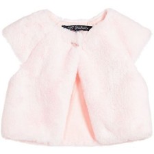 LILI GAUFRETTE GIRLS PALE PINK SYNTHETIC FUR GILET 3 YEARS