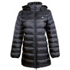 Ladies Long Quilted Jacket Hooded Winter Body Warmer Womens Padded Parka Coat