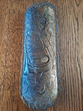 Japanese Meiji period pen tray with inlaid compass.