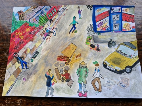 Original acrylic painting - painting, a4