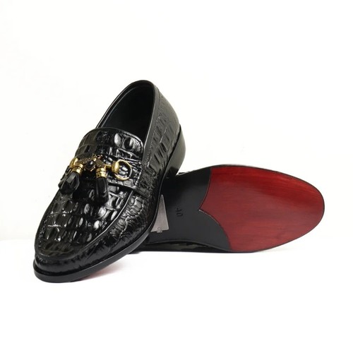 Handmade men black - , crocodile