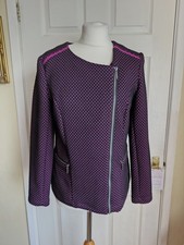Ladies BNWOT "KLASS" Black/Pink spotted zipped jacket (size 14) 