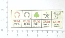 Antique Coin Vending Slot Machine Symbols & Payouts Award Card