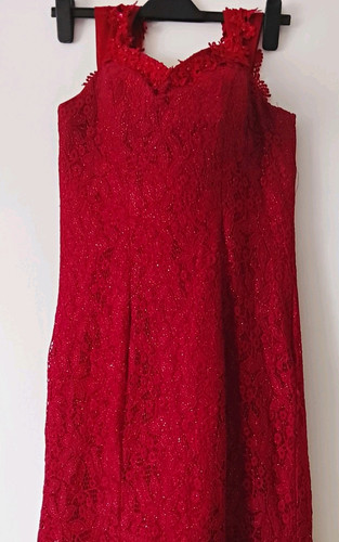 Red evening dress - evening,