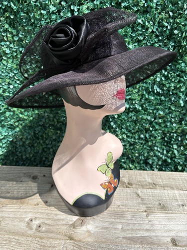 Womens vintage wide brim black - brim,