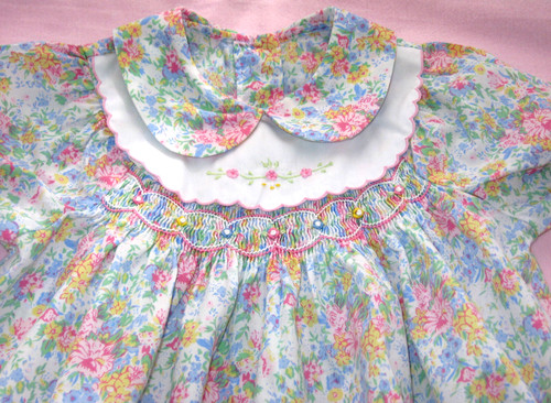 Ditsy floral smocked - floral, romper