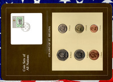 Coin Sets of All Nations St. Helena w/card 1984 UNC 1 Pound 50,10,5,2,1 Pence