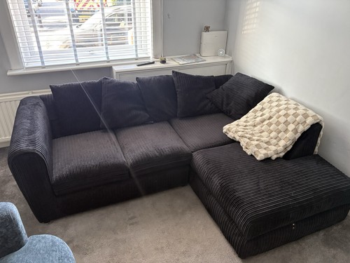 Shaped sofa navy - l,